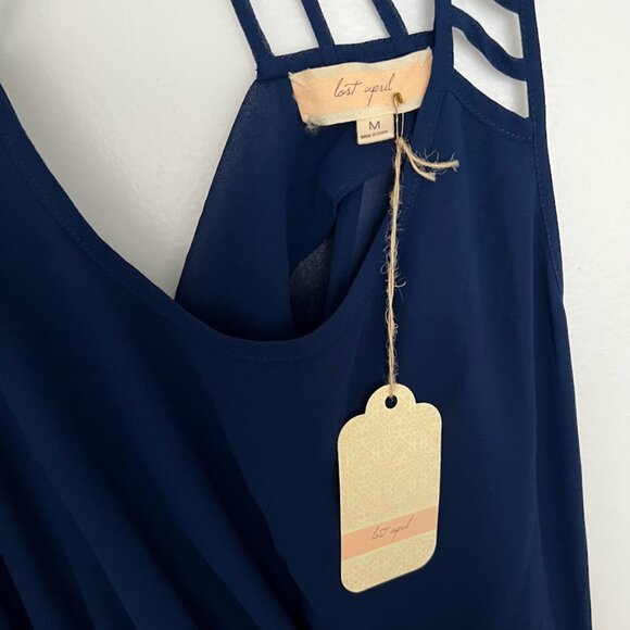 Lost April Navy Blue Maxi Dress NWT - Picture 4 of 4